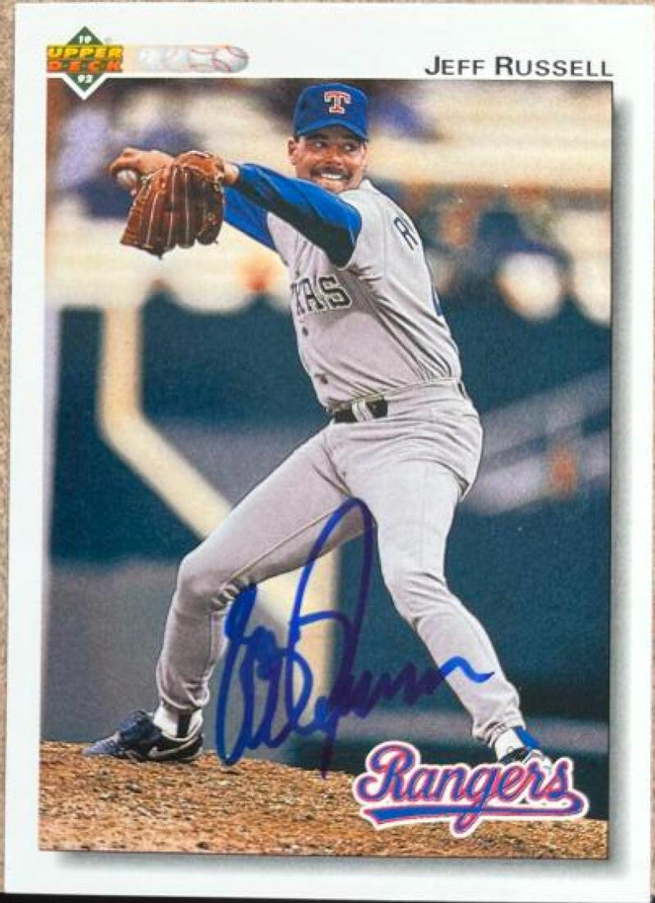 Jeff Russell Signed 1992 Upper Deck Baseball Card - Texas Rangers