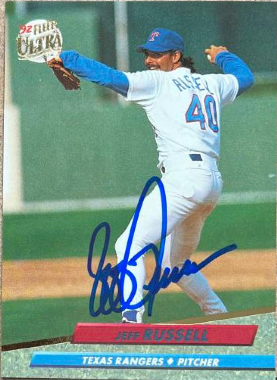 Jeff Russell Signed 1992 Fleer Ultra Baseball Card - Texas Rangers