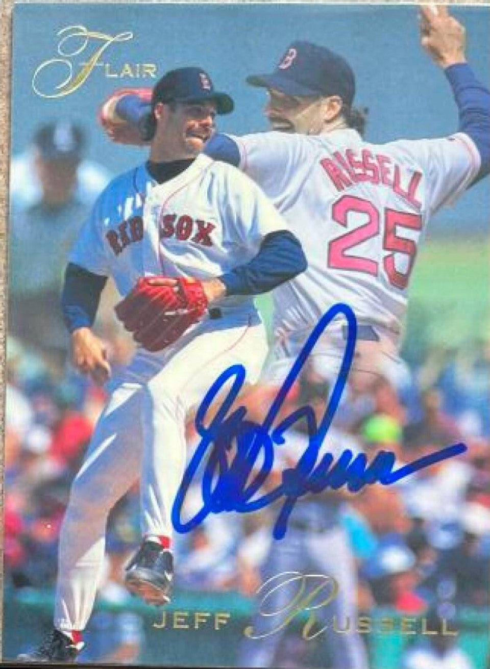 Jeff Russell Signed 1993 Flair Baseball Card - Boston Red Sox