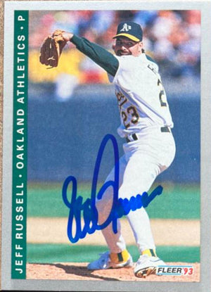 Jeff Russell Signed 1993 Fleer Baseball Card - Oakland A's