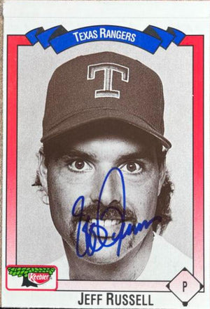 Jeff Russell Signed 1993 Keebler Baseball Card - Texas Rangers