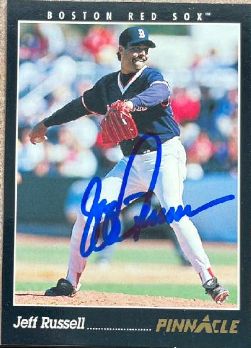 Jeff Russell Signed 1993 Pinnacle Baseball Card - Boston Red Sox