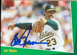 Jeff Russell Signed 1993 Score Select Baseball Card - Oakland A's