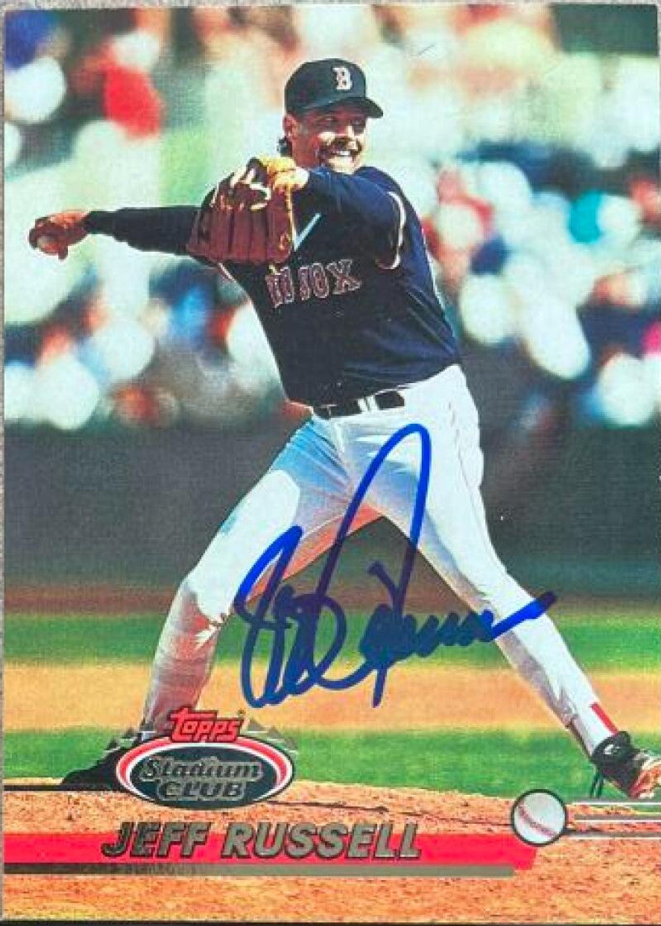 Jeff Russell Signed 1993 Stadium Club Baseball Card - Boston Red Sox