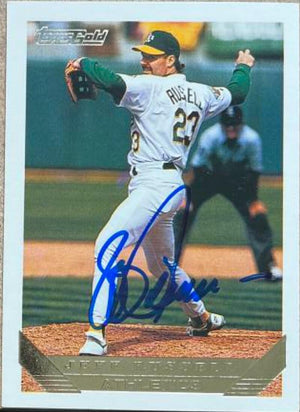 Jeff Russell Signed 1993 Topps Gold Baseball Card - Oakland A's