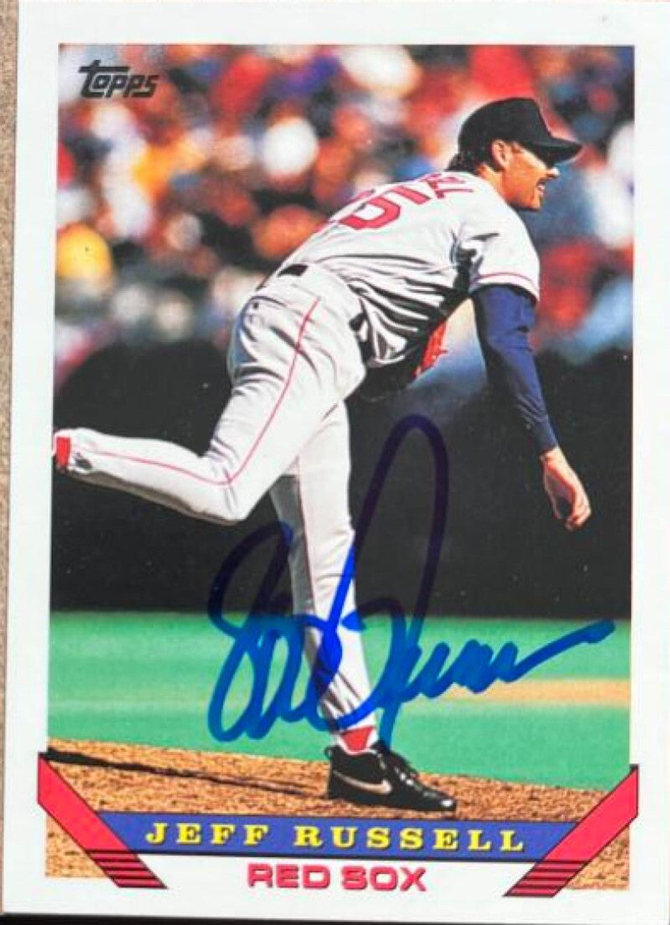 Jeff Russell Signed 1993 Topps Traded Baseball Card - Boston Red Sox