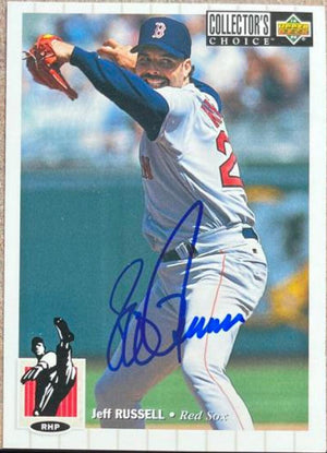 Jeff Russell Signed 1994 Collector's Choice Baseball Card - Boston Red Sox