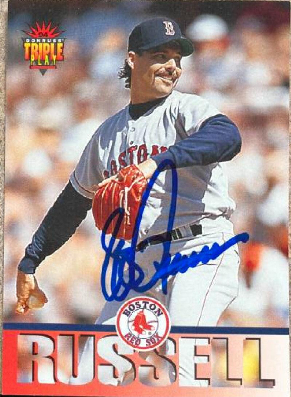 Jeff Russell Signed 1994 Triple Play Baseball Card - Boston Red Sox