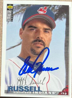 Jeff Russell Signed 1995 Collector's Choice Silver Signature Baseball Card - Cleveland Indians