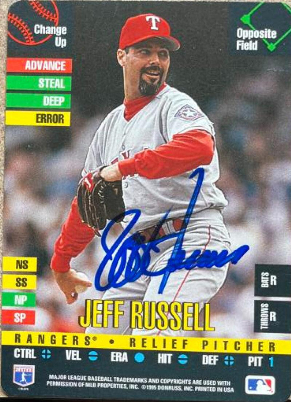 Jeff Russell Signed 1995 Donruss Top of the Order Baseball Card - Texas Rangers