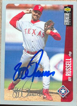 Jeff Russell Signed 1996 Collector's Choice Silver Signature Baseball Card - Texas Rangers