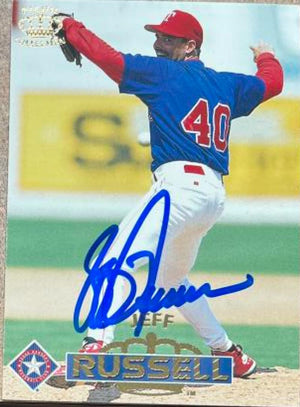 Jeff Russell Signed 1996 Pacific Crown Collection Baseball Card - Texas Rangers