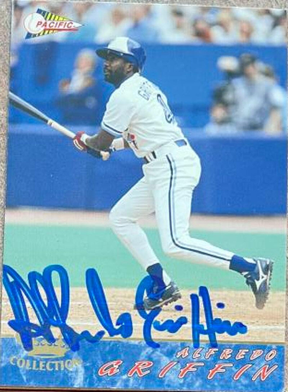 Alfredo Griffin Signed 1994 Pacific Baseball Card - Toronto Blue Jays