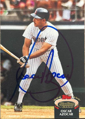 Oscar Azocar Signed 1992 Stadium Club Baseball Card - San Diego Padres