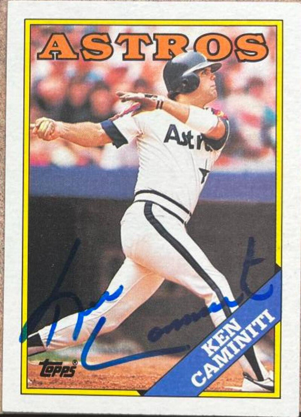 Ken Caminiti Signed 1988 Topps Baseball Card - Houston Astros