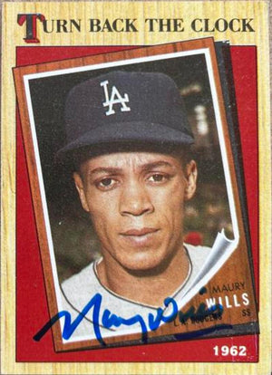 Maury Wills Signed 1987 Topps Baseball Card - Los Angeles Dodgers