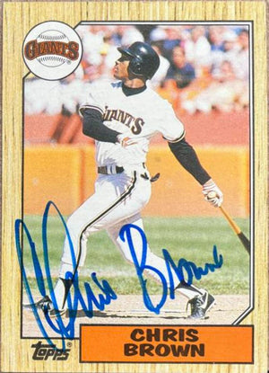 Chris Brown Signed 1987 Topps Baseball Card - San Francisco Giants