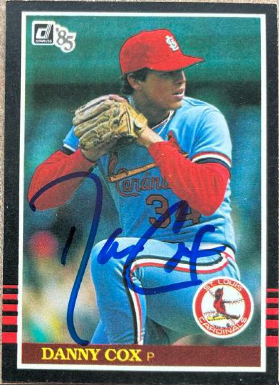 Danny Cox Signed 1985 Donruss Baseball Card - St Louis Cardinals