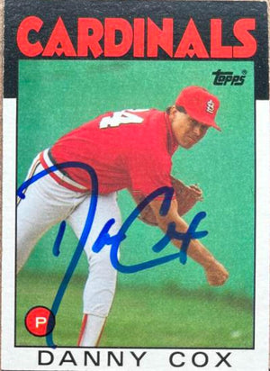 Danny Cox Signed 1986 Topps Baseball Card - St Louis Cardinals