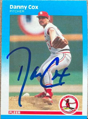 Danny Cox Signed 1987 Fleer Baseball Card - St Louis Cardinals