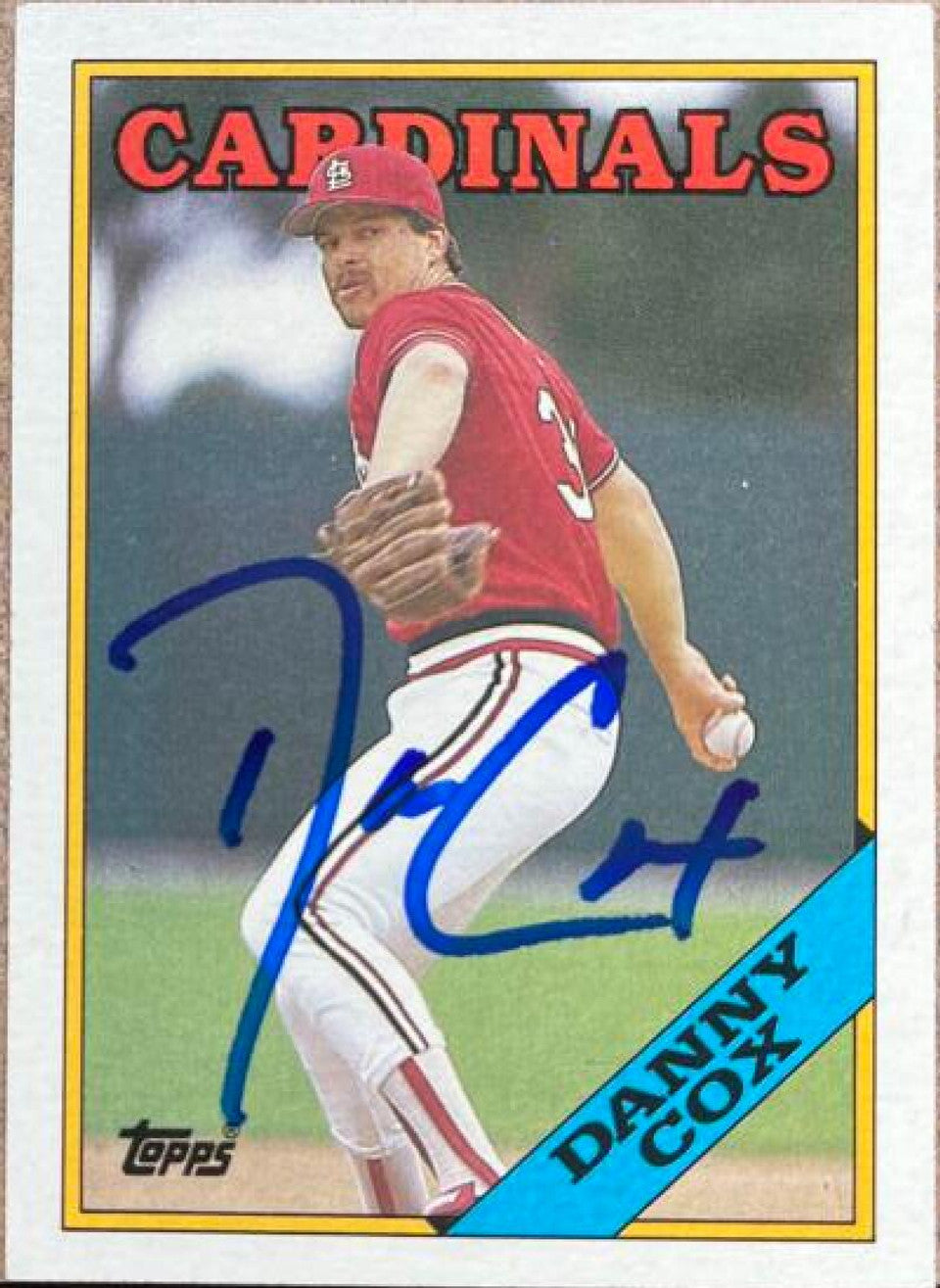 Danny Cox Signed 1988 Topps Baseball Card - St Louis Cardinals