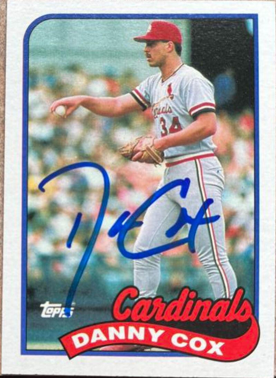 Danny Cox Signed 1989 Topps Baseball Card - St Louis Cardinals