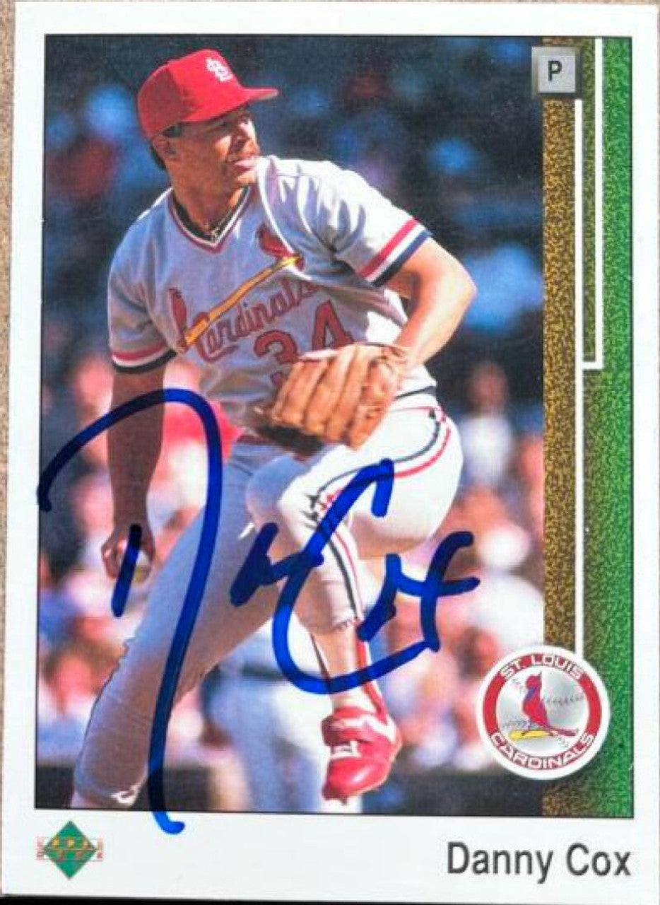 Danny Cox Signed 1989 Upper Deck Baseball Card - St Louis Cardinals