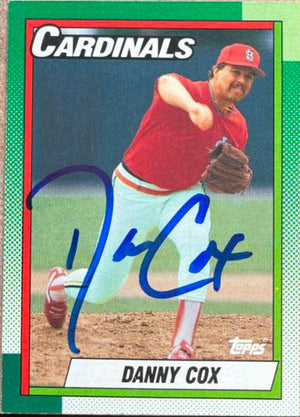 Danny Cox Signed 1990 Topps Baseball Card - St Louis Cardinals