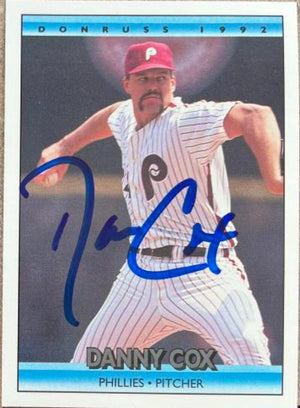 Danny Cox Signed 1992 Donruss Baseball Card - Philadelphia Phillies