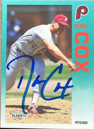 Danny Cox Signed 1992 Fleer Baseball Card - Philadelphia Phillies