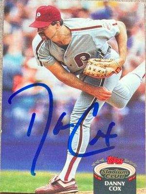 Danny Cox Signed 1992 Stadium Club Baseball Card - Philadelphia Phillies