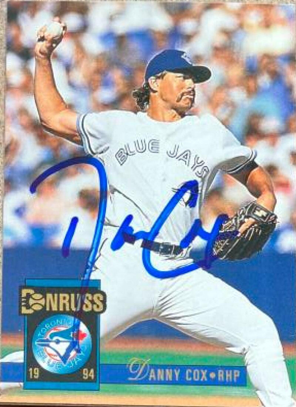 Danny Cox Signed 1994 Donruss Baseball Card - Toronto Blue Jays