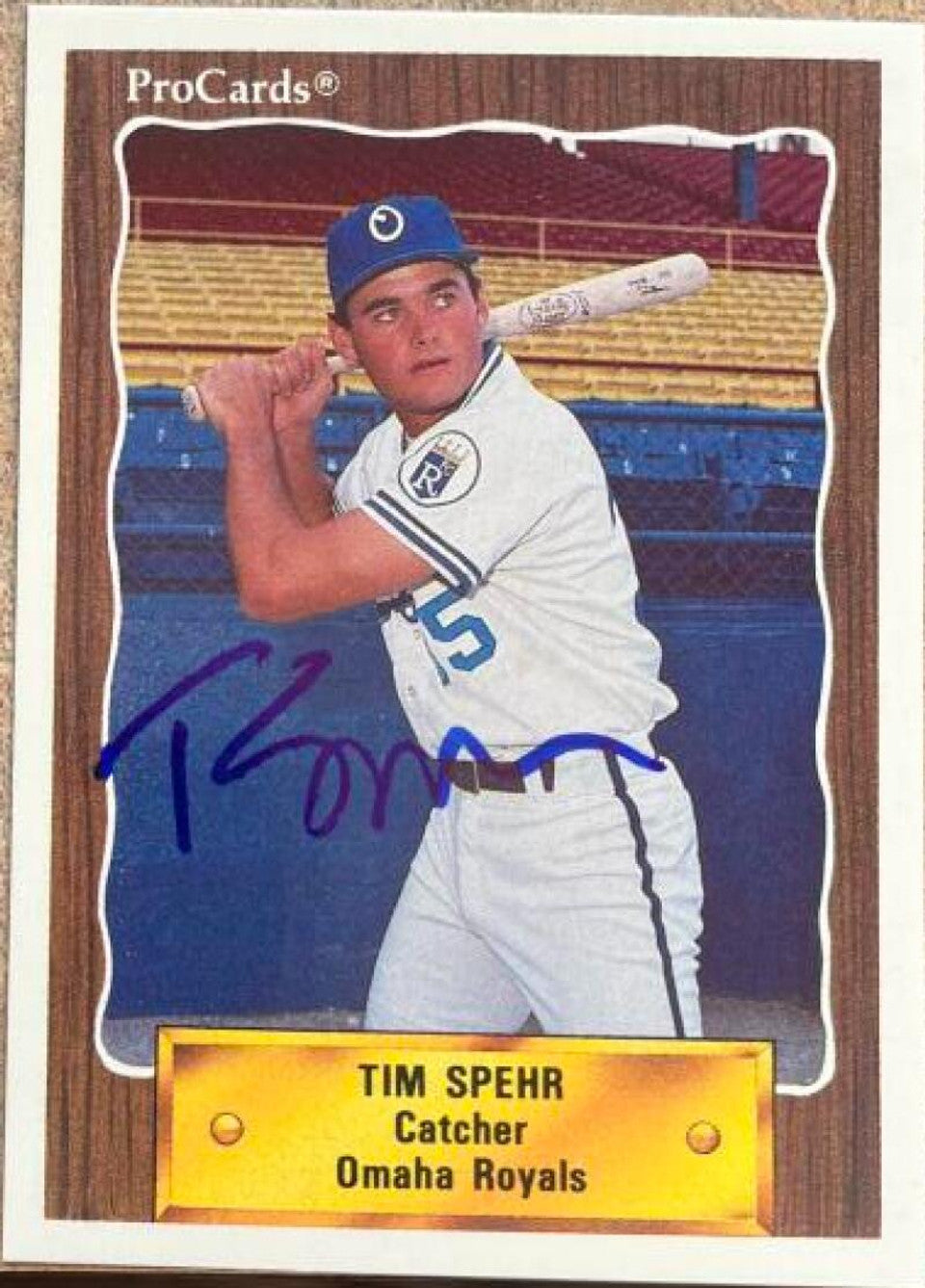 ティム・スパーのサイン入り 1990 ProCards 野球カード - オマハ ロイヤルズ