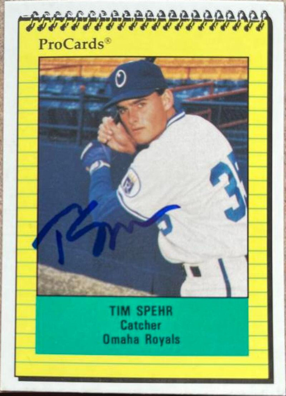 Tim Spehr Signed 1991 ProCards Baseball Card - Omaha Royals