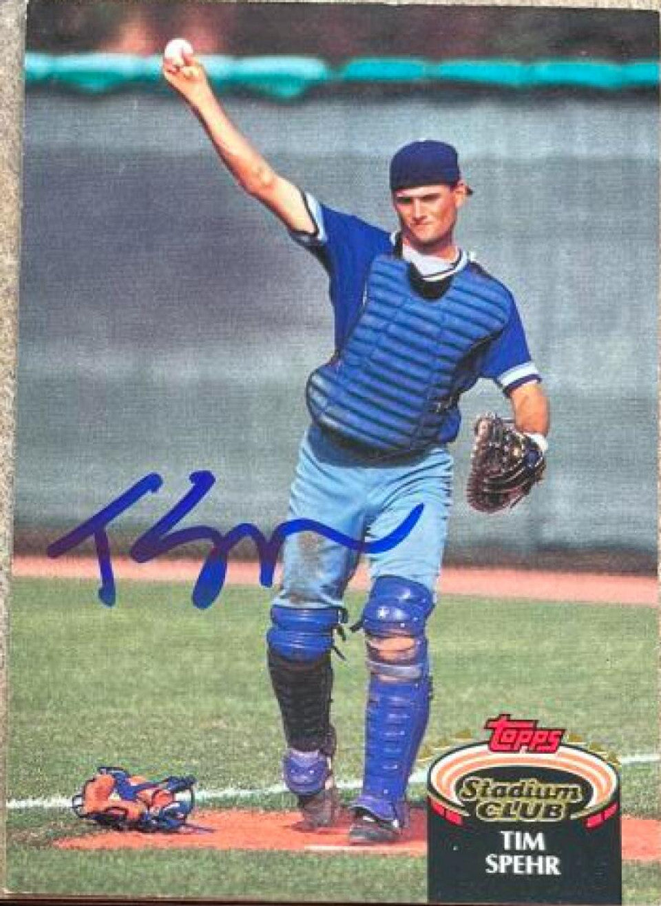 Tim Spehr Signed 1992 Stadium Club Baseball Card - Kansas City Royals