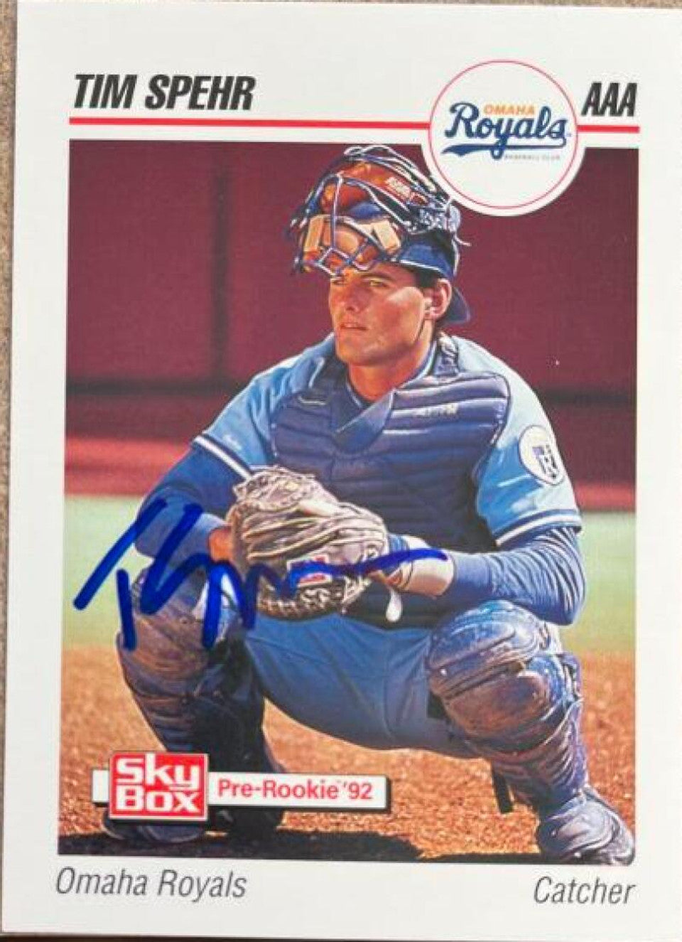 Tim Spehr Signed 1992 Skybox AAA Baseball Card - Omaha Royals