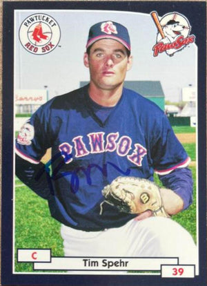 Tim Spehr Signed 2000 Blueline Q-Cards Baseball Card - Pawtucket Red Sox