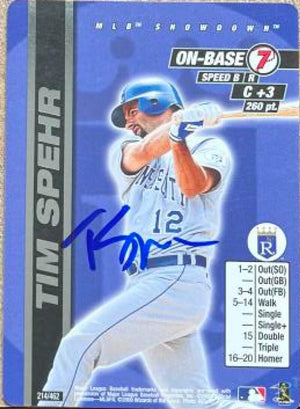 Tim Spehr Signed 2000 MLB Showdown Unlimited Baseball Card - Kansas City Royals