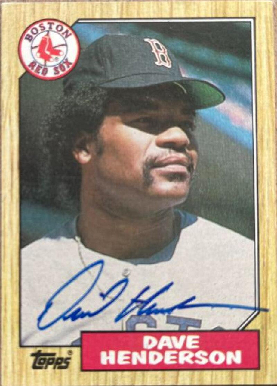 Dave Henderson Signed 1987 Topps Baseball Card - Boston Red Sox