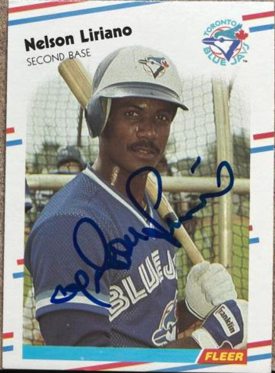 Nelson Liriano Signed 1988 Fleer Baseball Card - Toronto Blue Jays