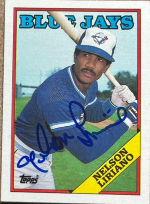 Nelson Liriano Signed 1988 Topps Baseball Card - Toronto Blue Jays