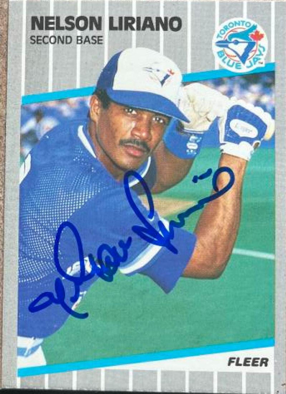 Nelson Liriano Signed 1989 Fleer Baseball Card - Toronto Blue Jays