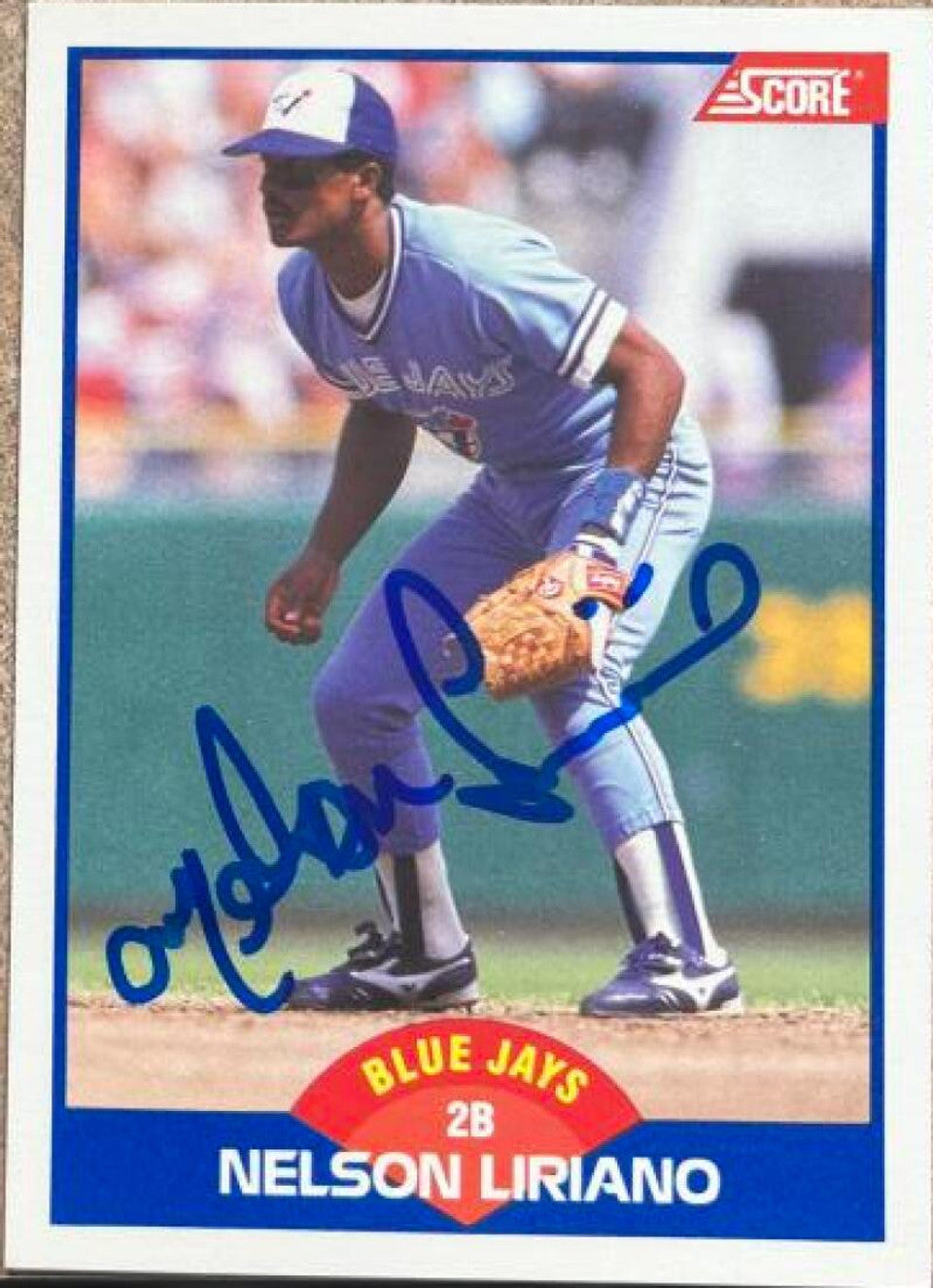 Nelson Liriano Signed 1989 Score Baseball Card - Toronto Blue Jays