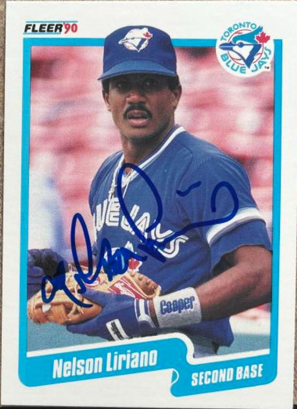 Nelson Liriano Signed 1990 Fleer Baseball Card - Toronto Blue Jays