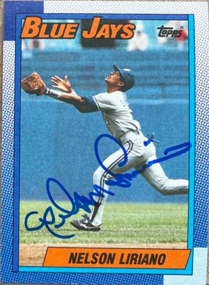 Nelson Liriano Signed 1990 Topps Baseball Card - Toronto Blue Jays