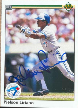 Nelson Liriano Signed 1990 Upper Deck Baseball Card - Toronto Blue Jays