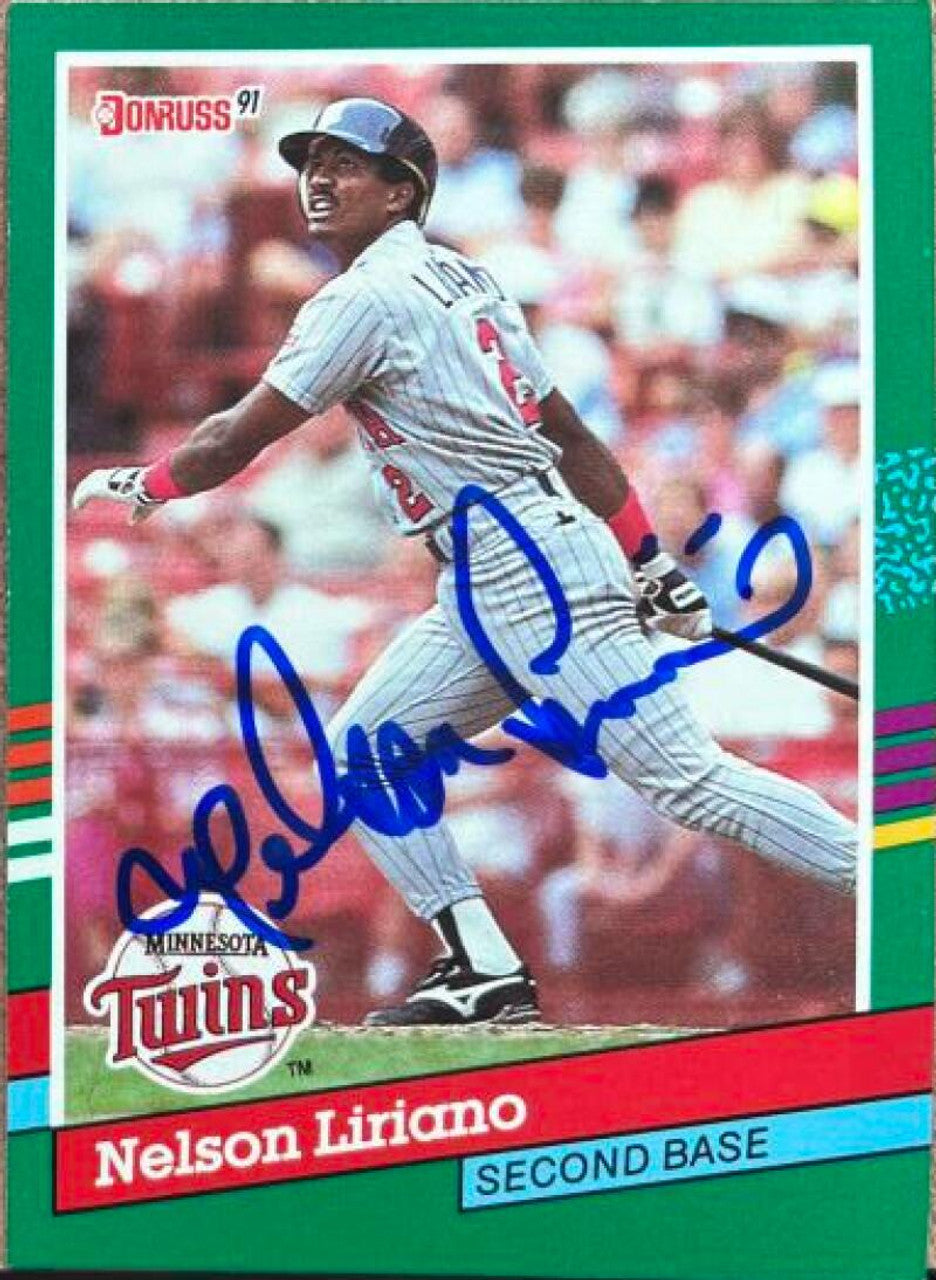 Nelson Liriano Signed 1991 Donruss Baseball Card - Minnesota Twins