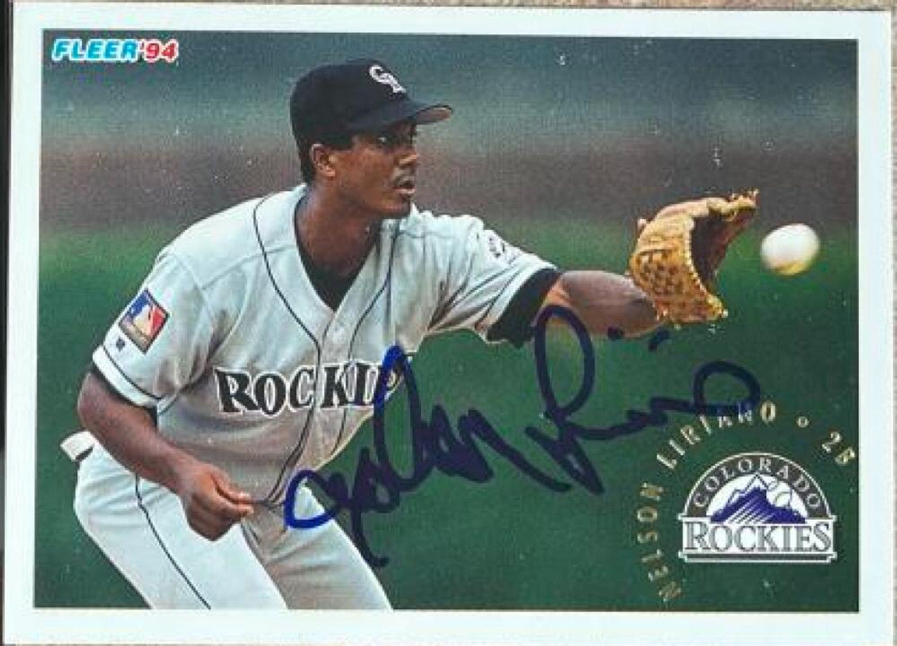 Nelson Liriano Signed 1994 Fleer Update Baseball Card - Colorado Rockies