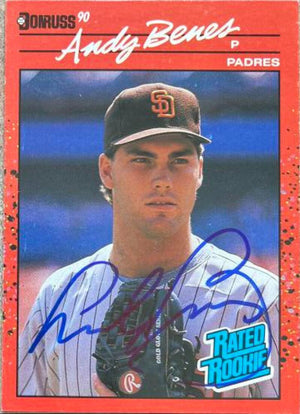 Andy Benes Signed 1990 Donruss Baseball Card - San Diego Padres