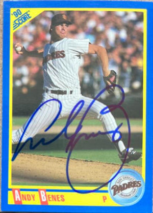 Andy Benes Signed 1990 Score Baseball Card - San Diego Padres